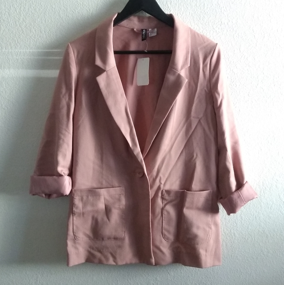 H&M Blush Pink Single Button Blazer size 8